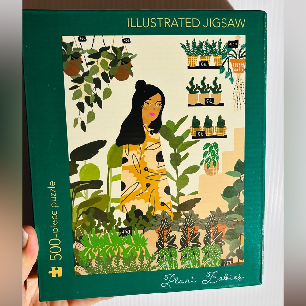 Illustrated Jigsaw Puzzle - Plant Babies - Green and Yellow NWT